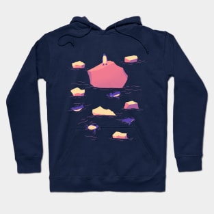 Penguin In Icy Waters - Sunset Colours Hoodie